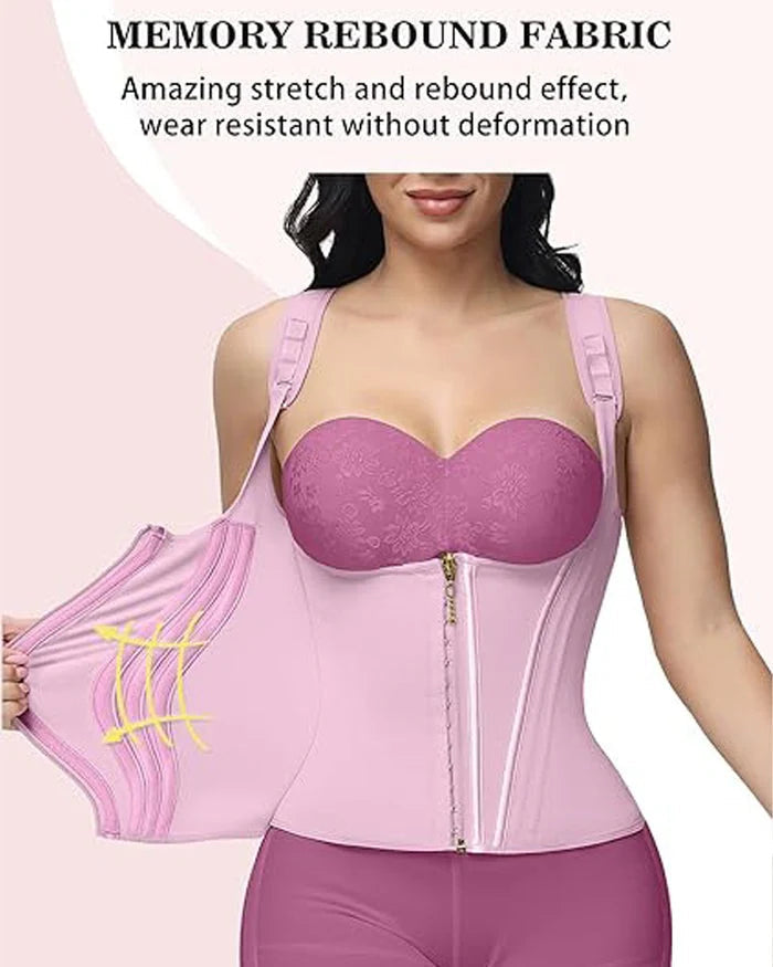 Shapshe Women's Open Bust Steel Boned Waist Trainer Vest