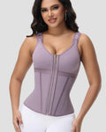 Shapshe Boned Latex Waist Trainer Vest with Built-in Bra