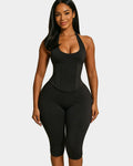 Women's Capri Jumpsuit With Detachable Corset Two-Piece Set
