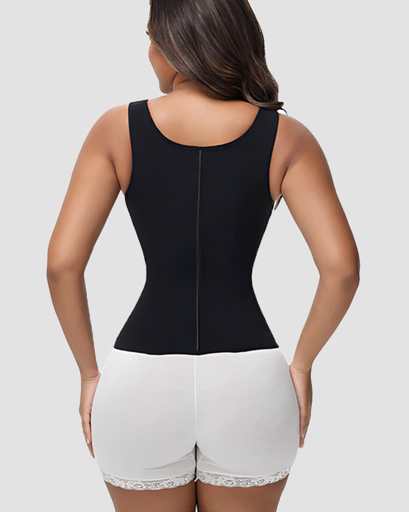 Shapshe Boned Latex Waist Trainer Vest with Built-in Bra
