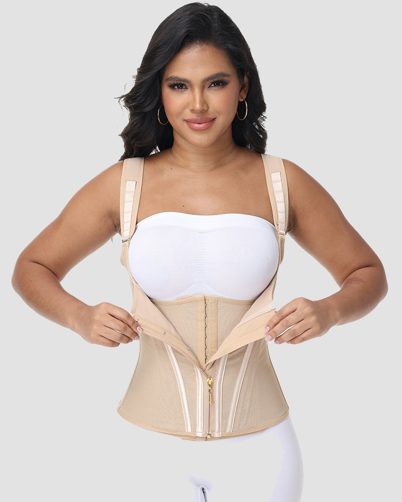 Shapshe Women's Open Bust Steel Boned Waist Trainer Vest