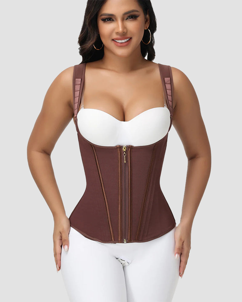 Shapshe Women's Open Bust Steel Boned Waist Trainer Vest