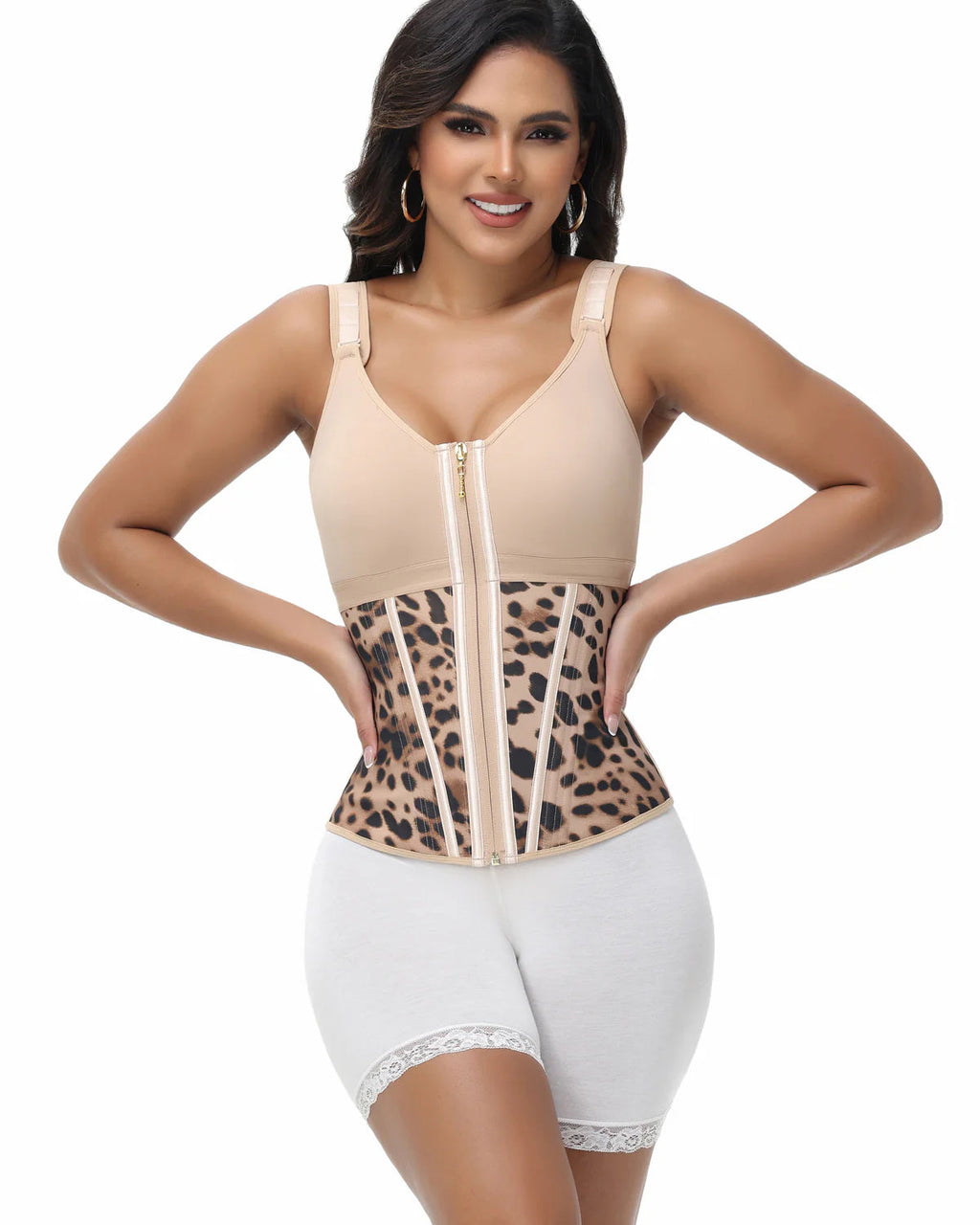 Shapshe Boned Latex Waist Trainer Vest with Built-in Bra