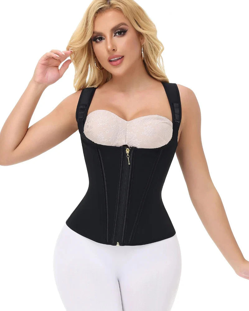 Shapshe Women's Open Bust Steel Boned Waist Trainer Vest