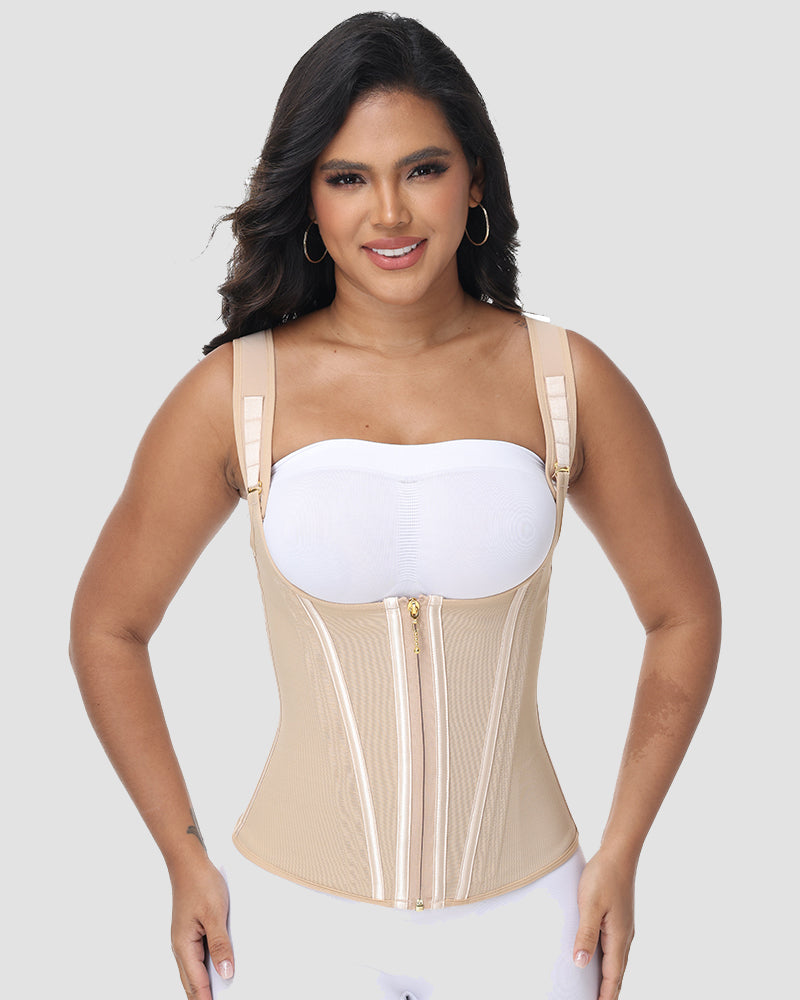 Shapshe Women's Open Bust Steel Boned Waist Trainer Vest