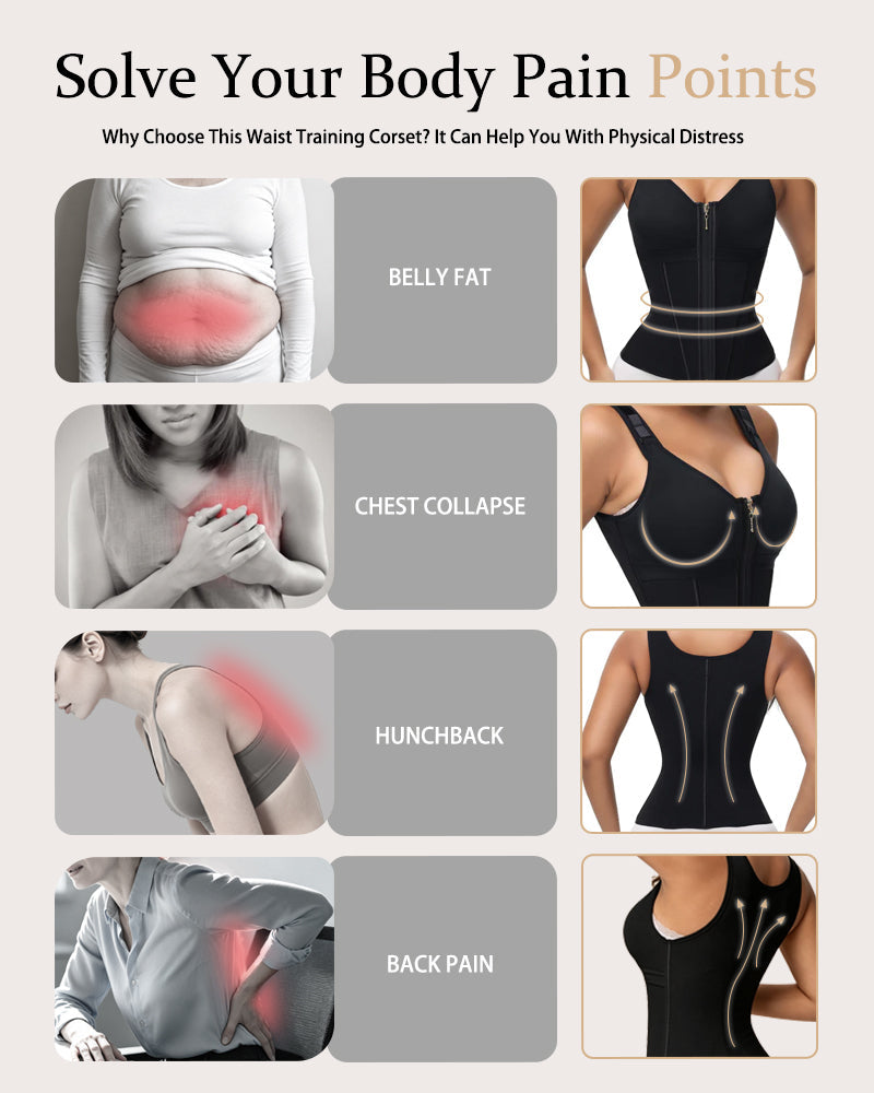 Shapshe Boned Latex Waist Trainer Vest with Built-in Bra