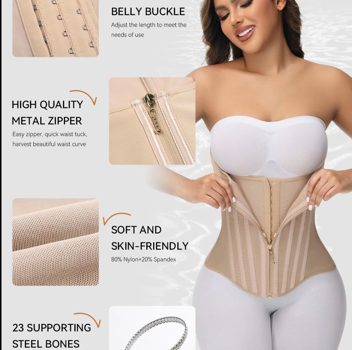SCULPTWERR Waist Trainer for Women - Colombian Girdle Corset with Bones