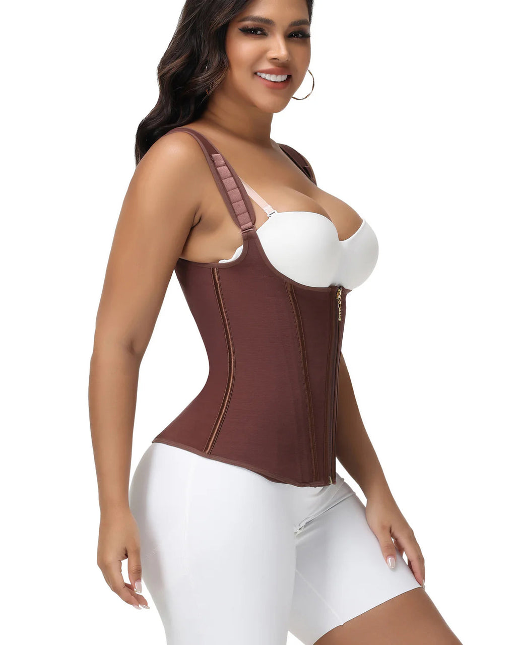 Shapshe Women's Open Bust Steel Boned Waist Trainer Vest