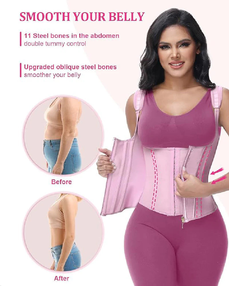 Shapshe Women's Open Bust Steel Boned Waist Trainer Vest