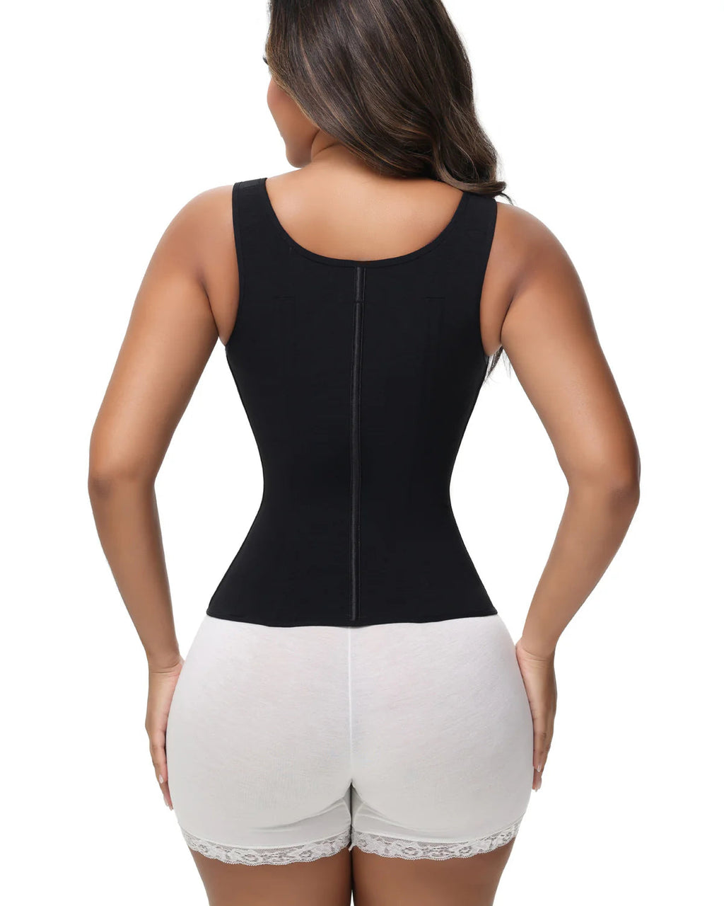 Shapshe Boned Latex Waist Trainer Vest with Built-in Bra