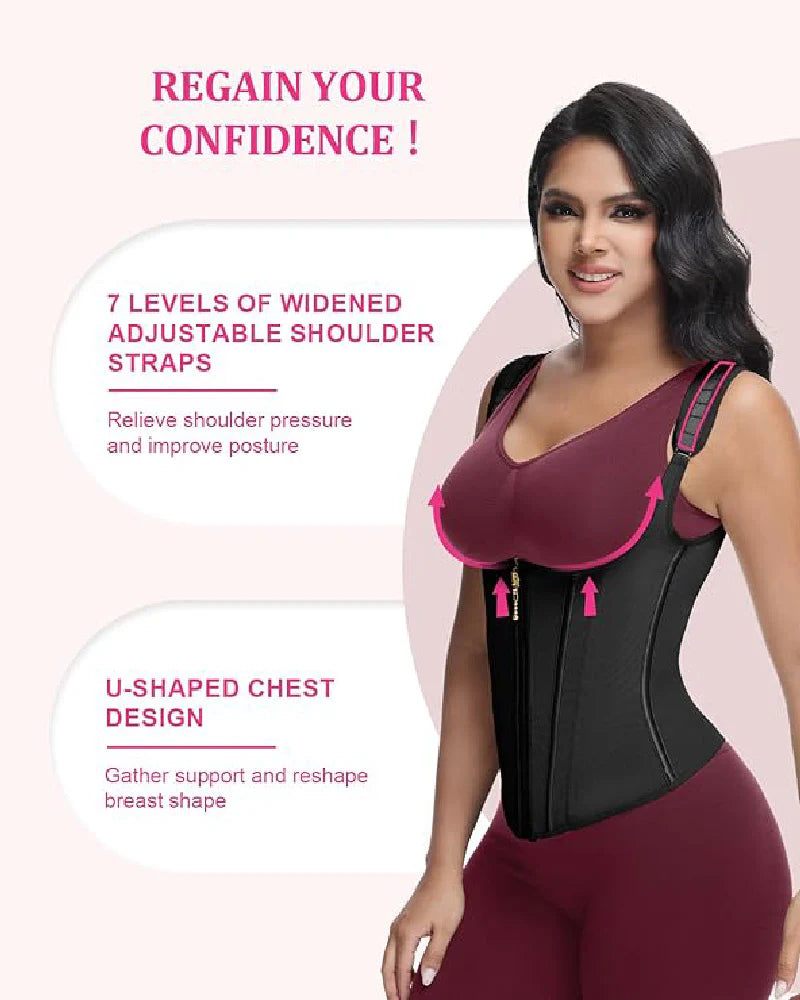 Shapshe Women's Open Bust Steel Boned Waist Trainer Vest