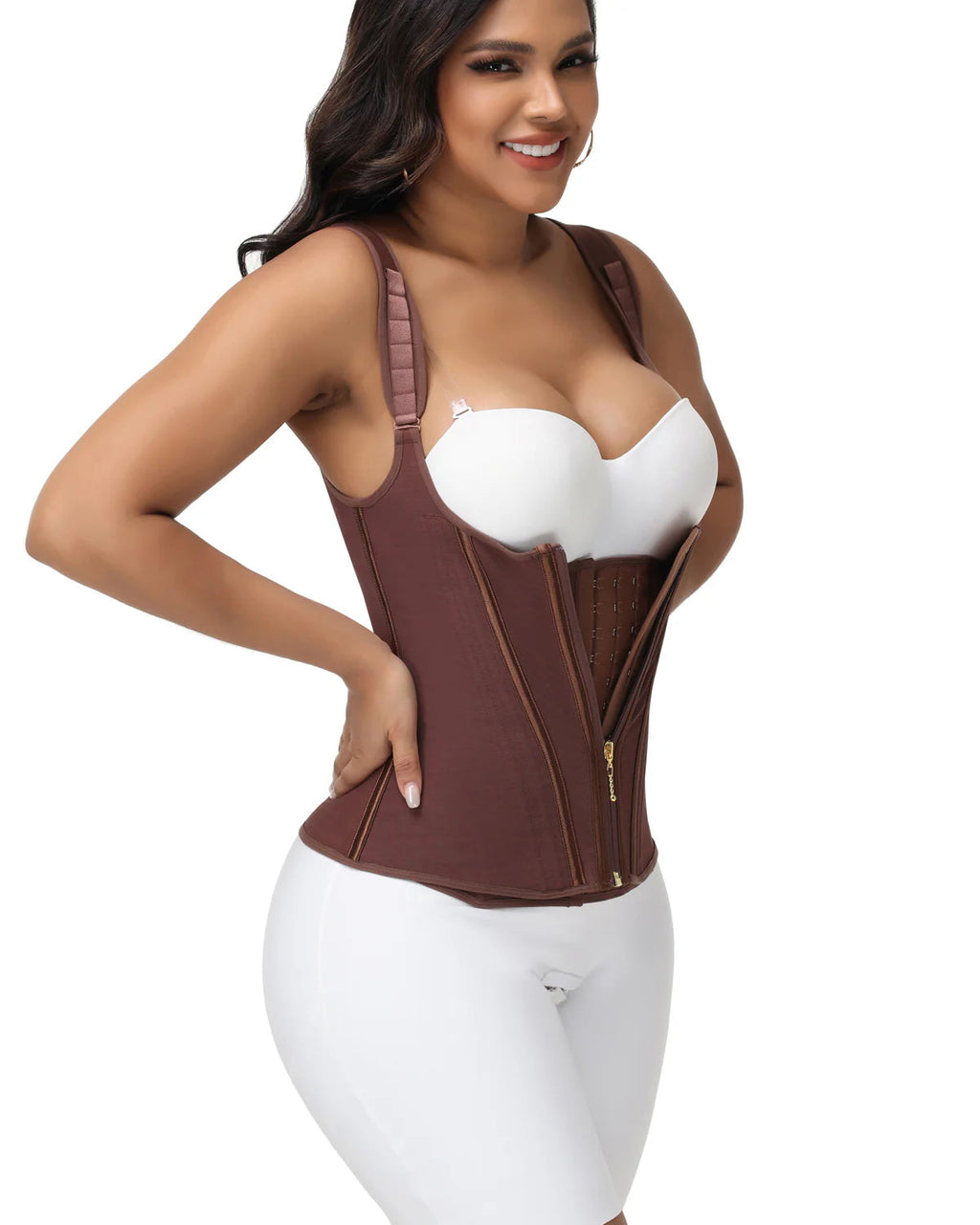 Shapshe Women's Open Bust Steel Boned Waist Trainer Vest